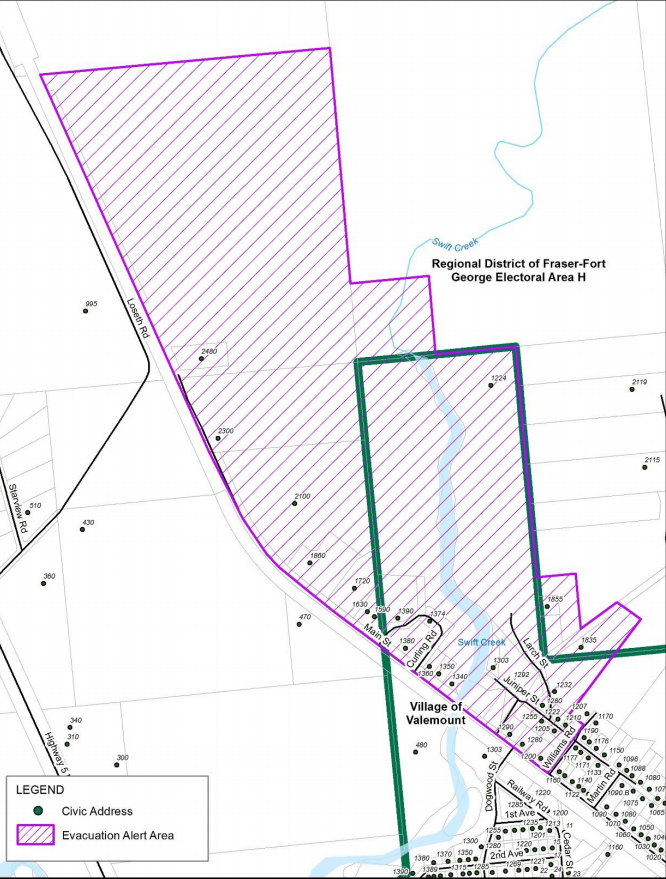 Active landslide near Valemount, evacuation alert in effect CKPGToday.ca