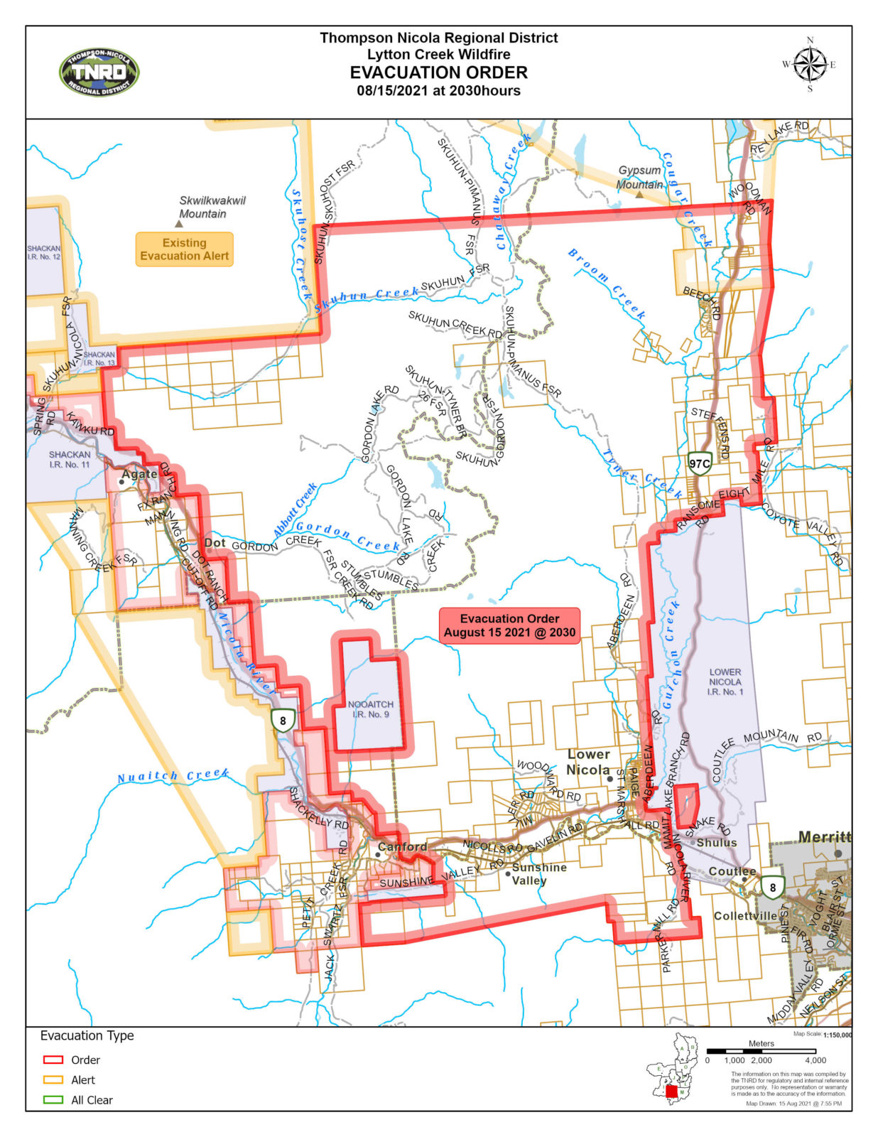 TNRD issues evacuation order for Lower Nicola due to Lytton Creek