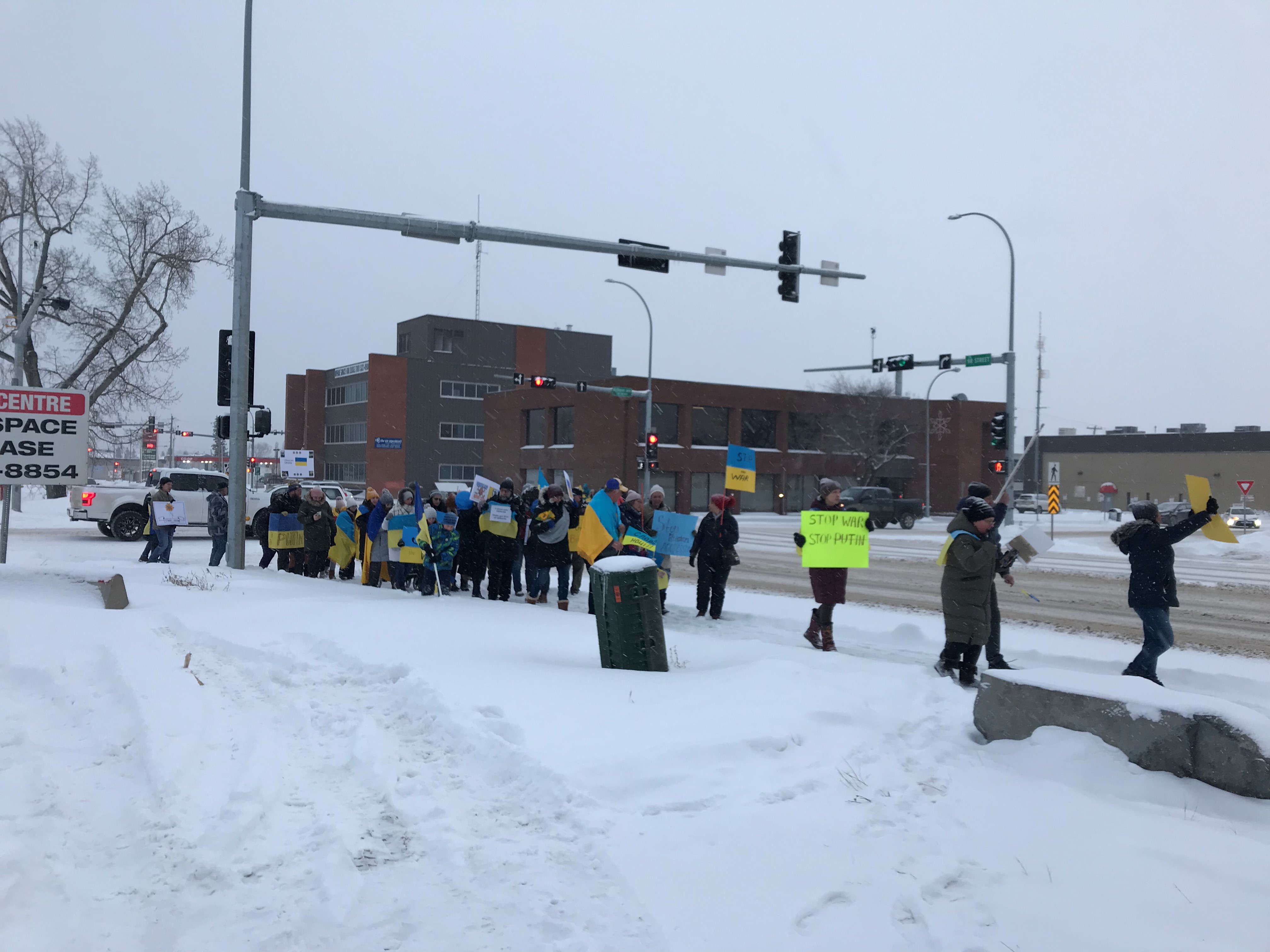 Rally to support Ukraine held at Grande Prairie City Hall EverythingGP