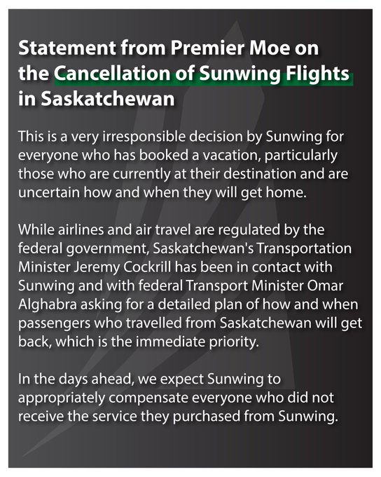Sunwing cancellation third round of bad flight luck for P.A. family paNOW