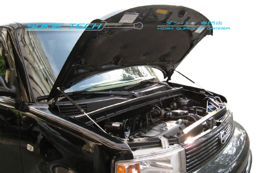 SOKIETECH Black Hood Strut Kit – Fits 02-07 Toyota Corolla / Altis, Stainless, No Drill