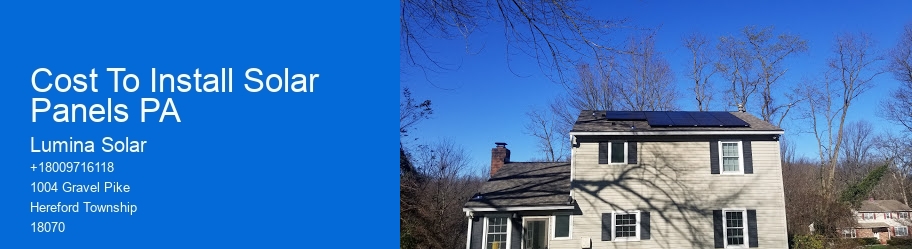 Cost To Install Solar Panels PA