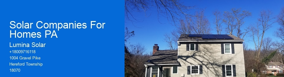 Solar Companies For Homes PA