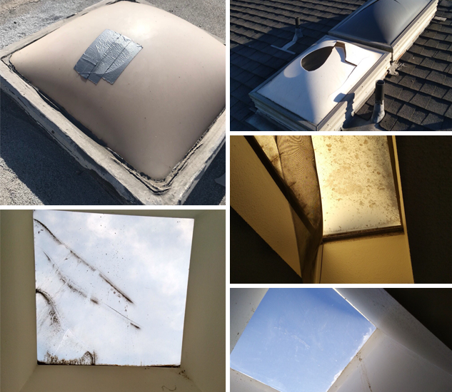 Old Cracked Leaking Skylights