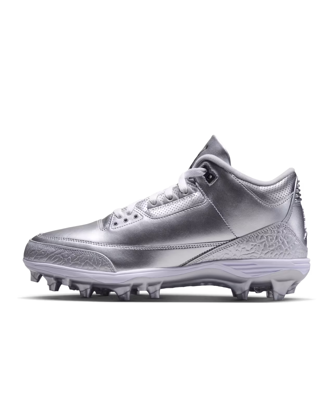 Jordan 3 Mid TD Football Cleats 'Metallic Silver'