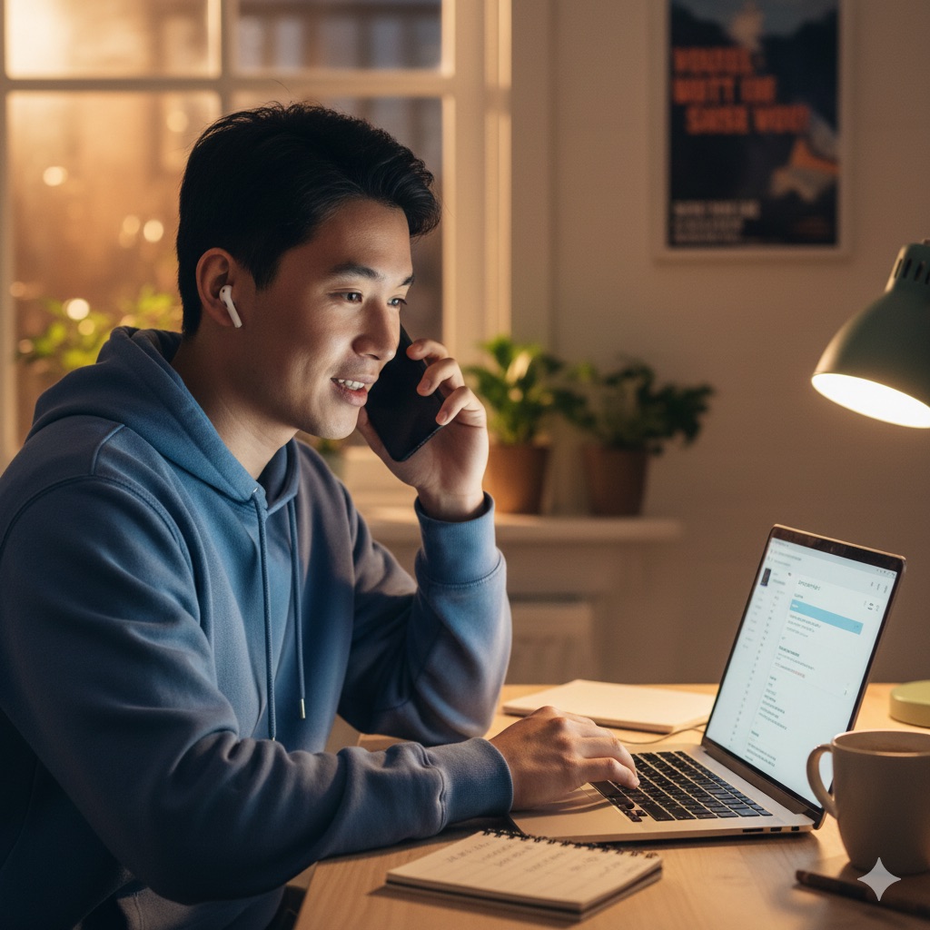 Remote Phone Banker Working From Home