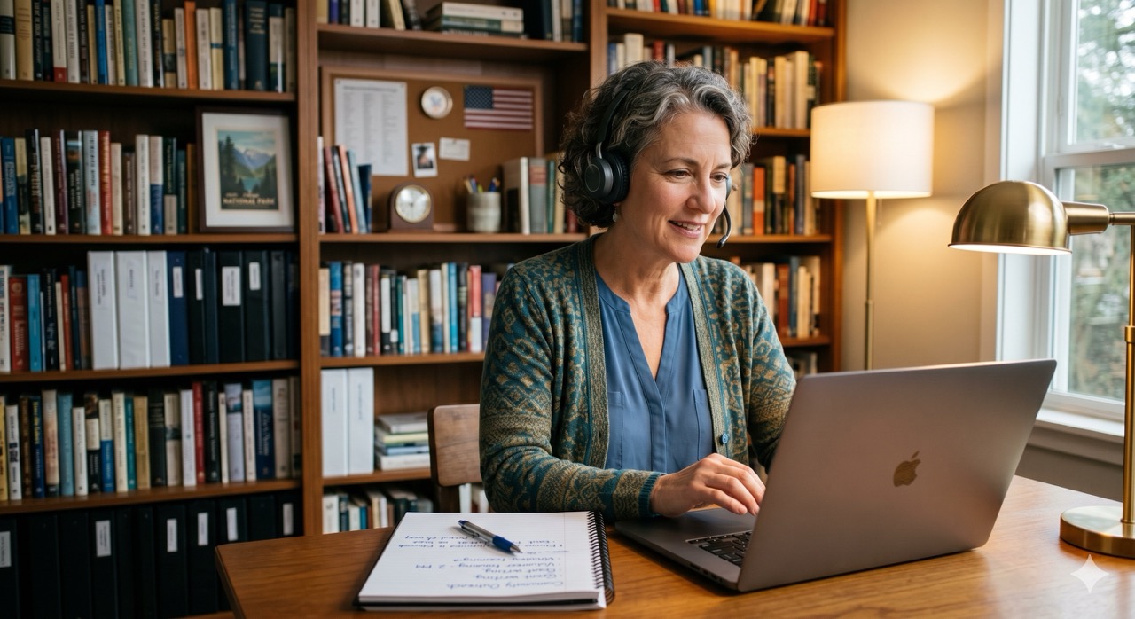 volunteer phone banking from home office