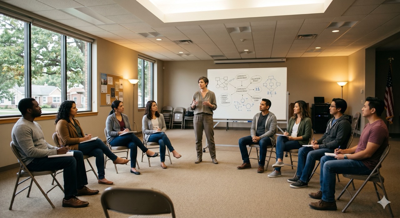 new volunteer onboarding training session