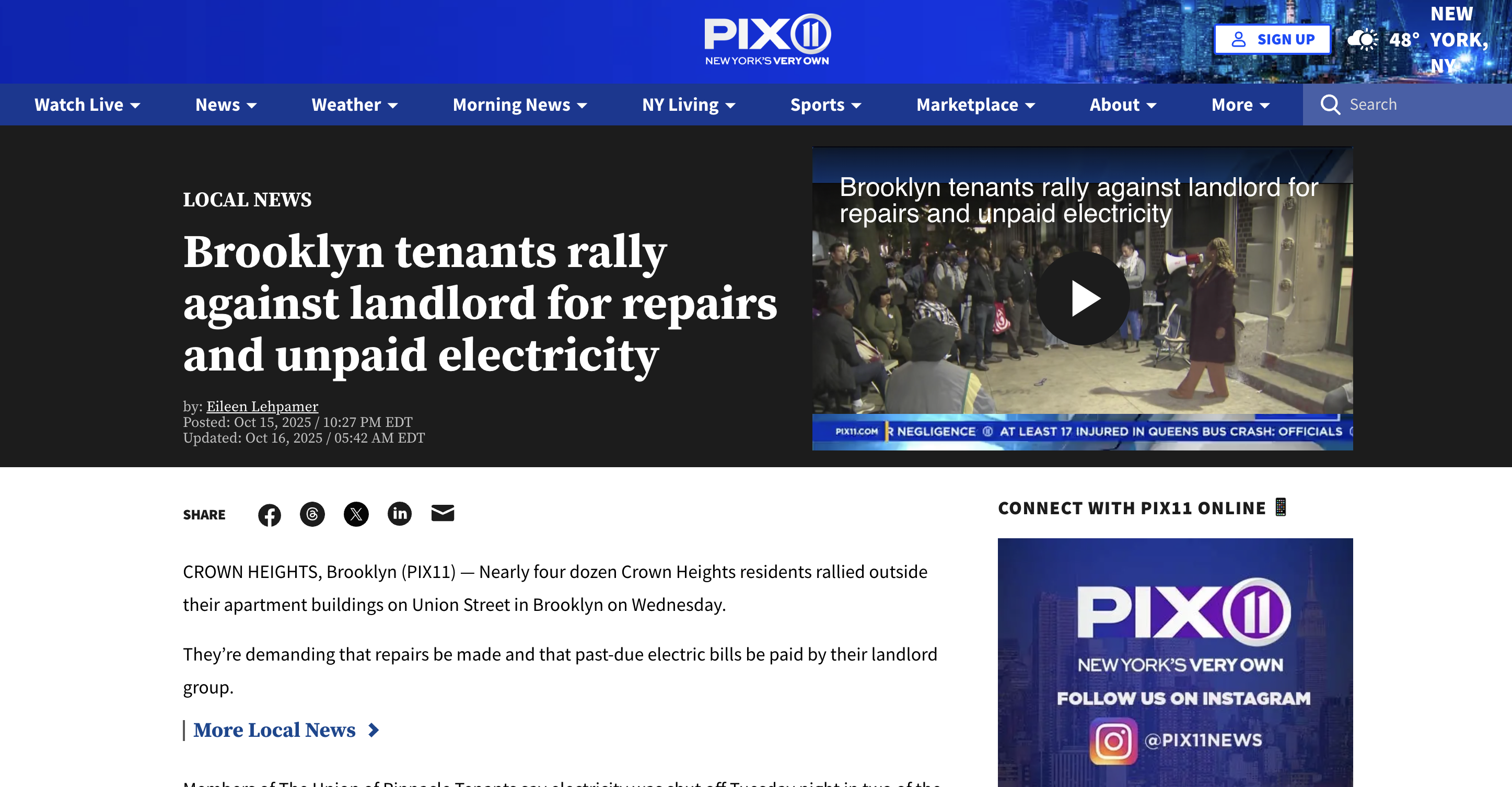 <p class="">Brooklyn tenants rally against landlord for repairs and unpaid electricity</p>