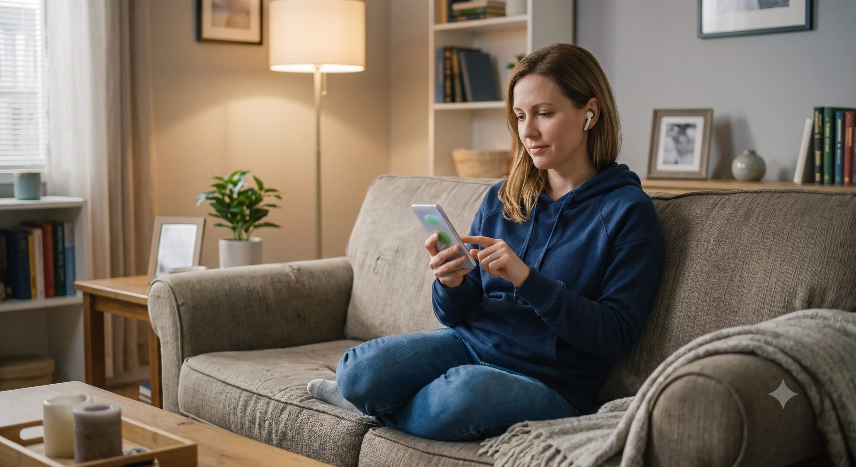Volunteer joining a political phone bank session from their smartphone at home
