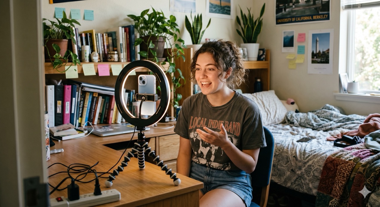 young volunteer creating social media content
