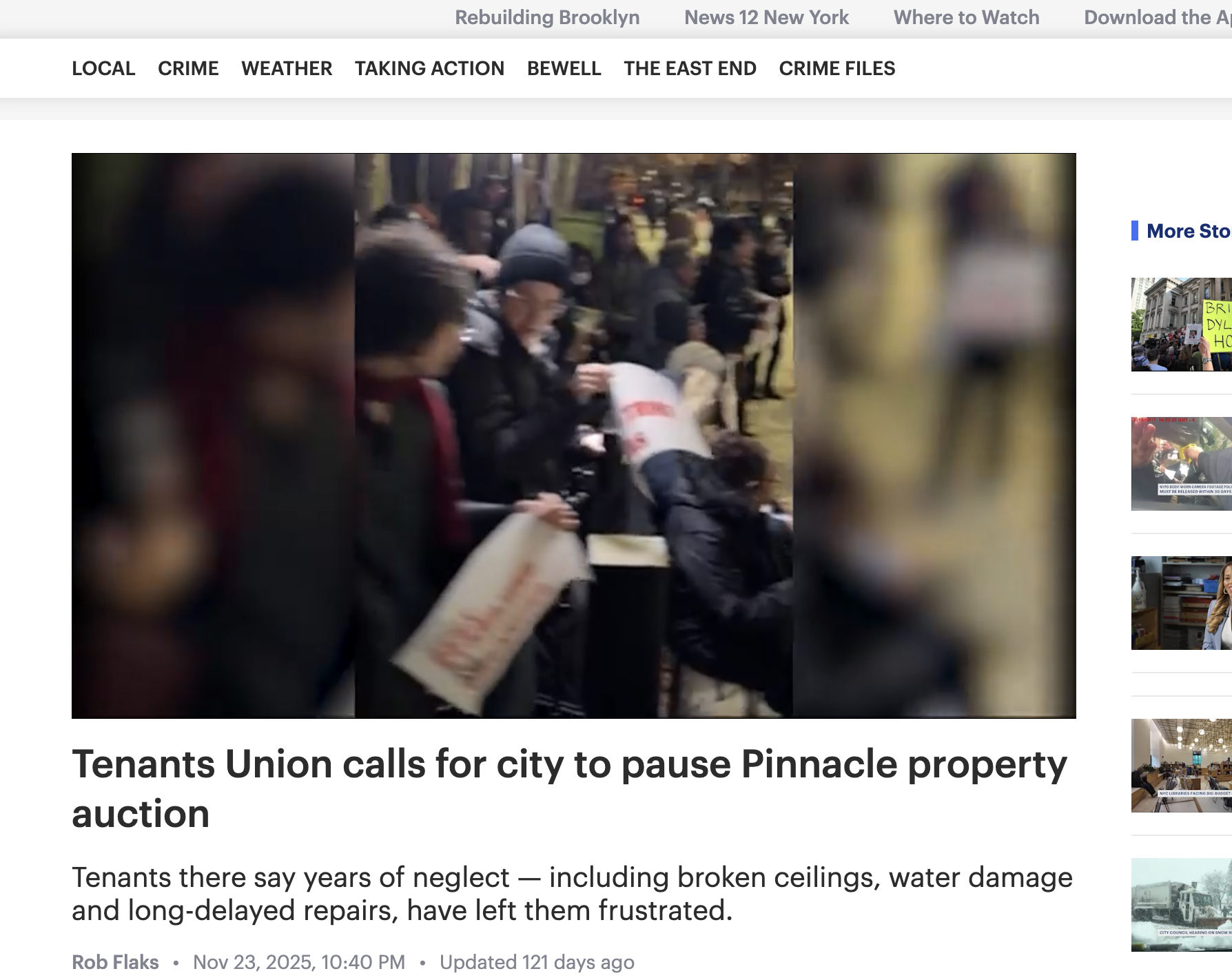 <p class="">Tenants Union calls for city to pause Pinnacle property auction</p>