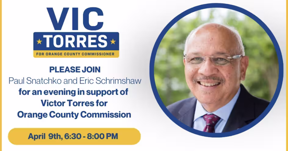 Vic Torres Fundraiser/Meet & Greet - April 9 in Lake Nona