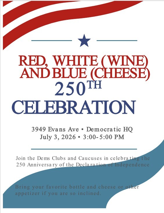  Red, White, & Blue, Wine & Cheese, Celebration of 250th 