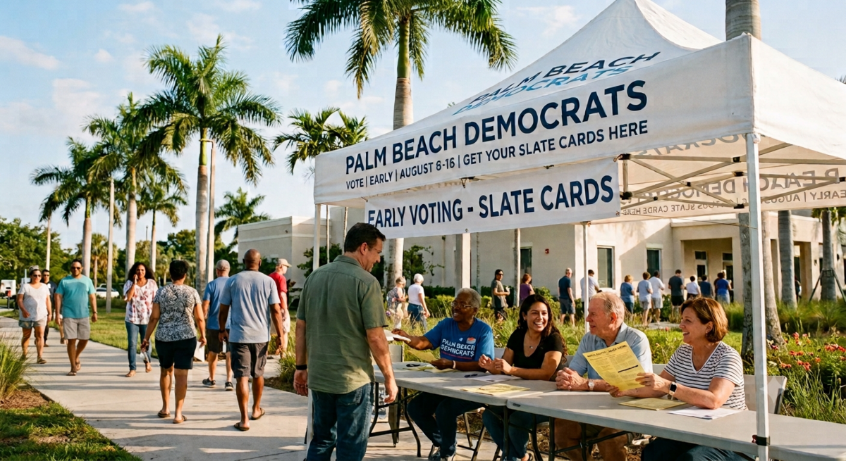 Gardens Library Early Voting Poll Greeting - Pick Your Shifts from August 8-16