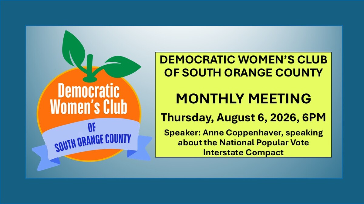 Democratic Women's Club of S. Orange Meeting 8-6, Nat. Pop. Vote
