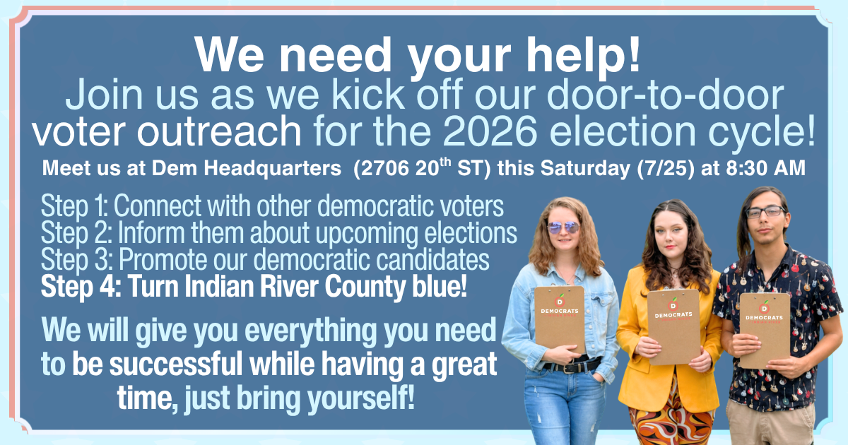 Knock Doors Bring in the Blue Wave w/ Democrats of Indian River