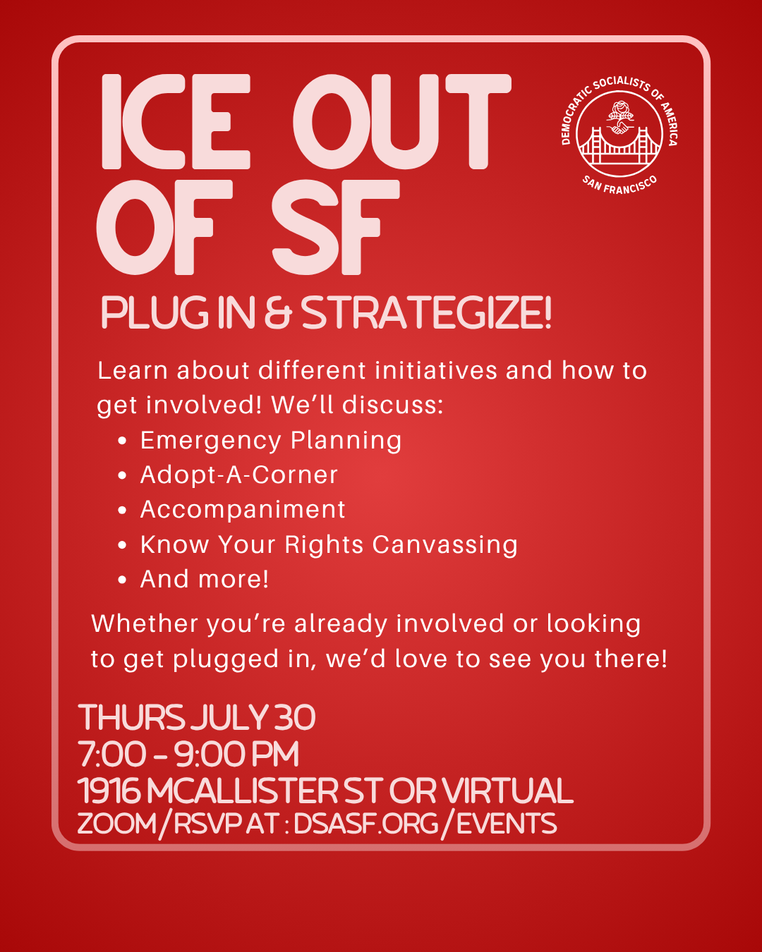 ICE Out Strategy Meeting Bulletin