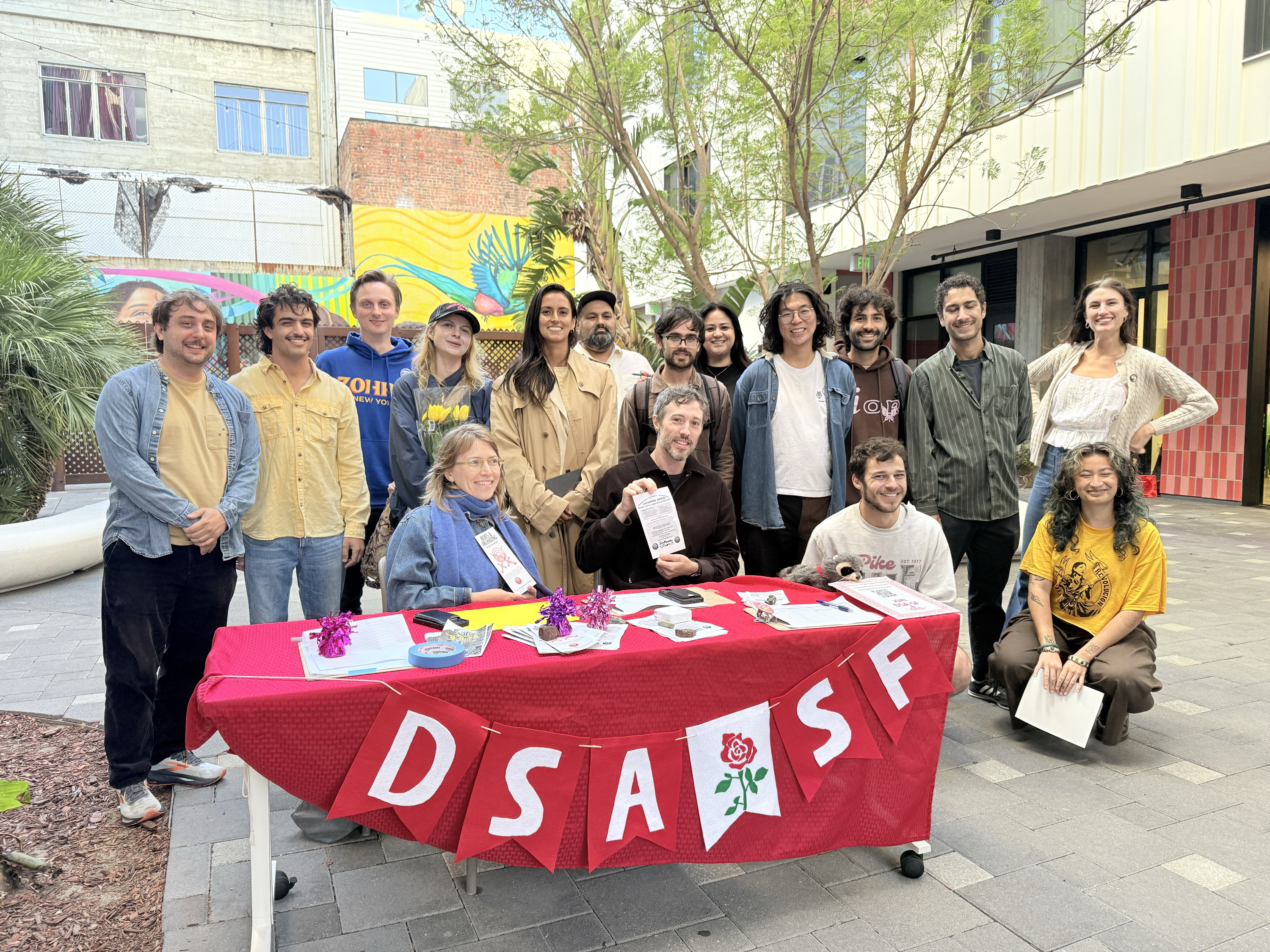 Photo of DSA SF Tabling at the D9 Listening Town Hall