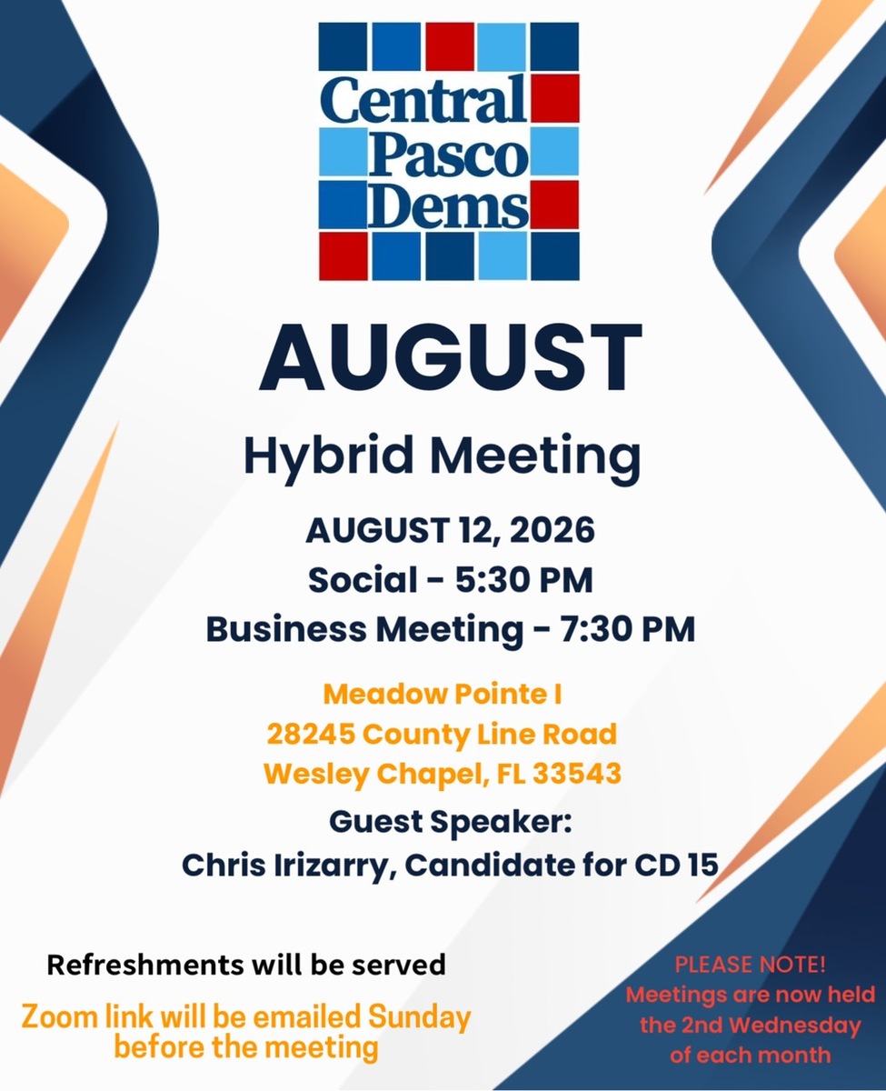 Central Pasco Democratic Club August Meeting