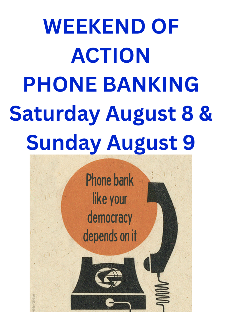 "WEEKEND OF ACTION" PHONE BANKING for the August Election