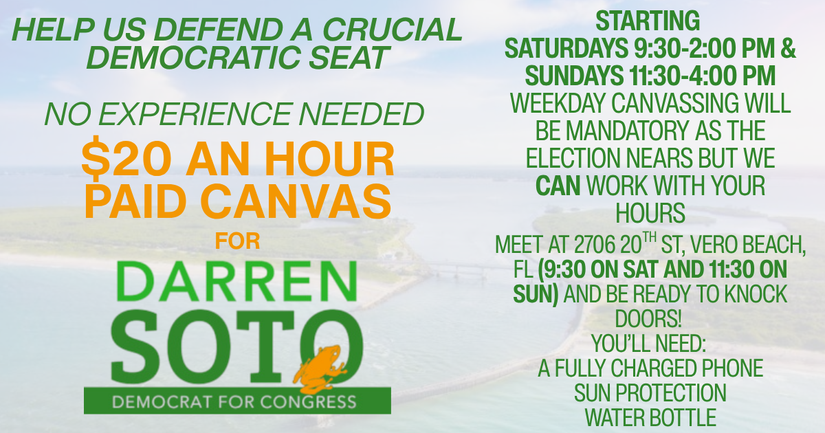 Paid Canvas Congressman Darren Soto