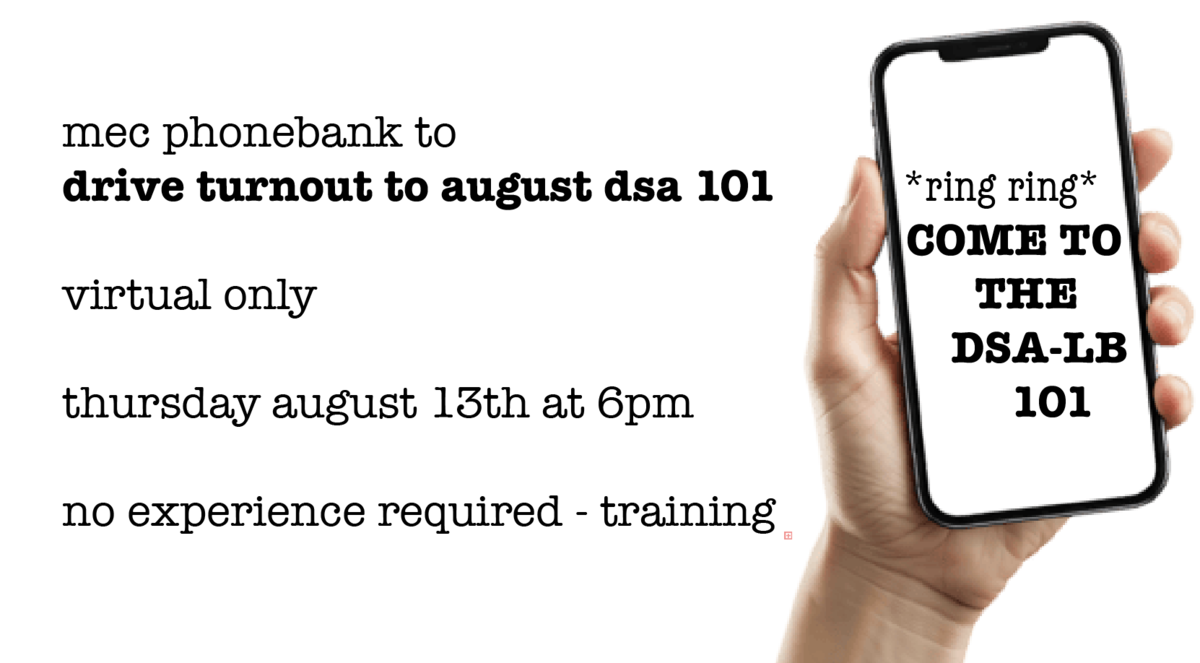 MEC mini-Phonebank for August 101!
