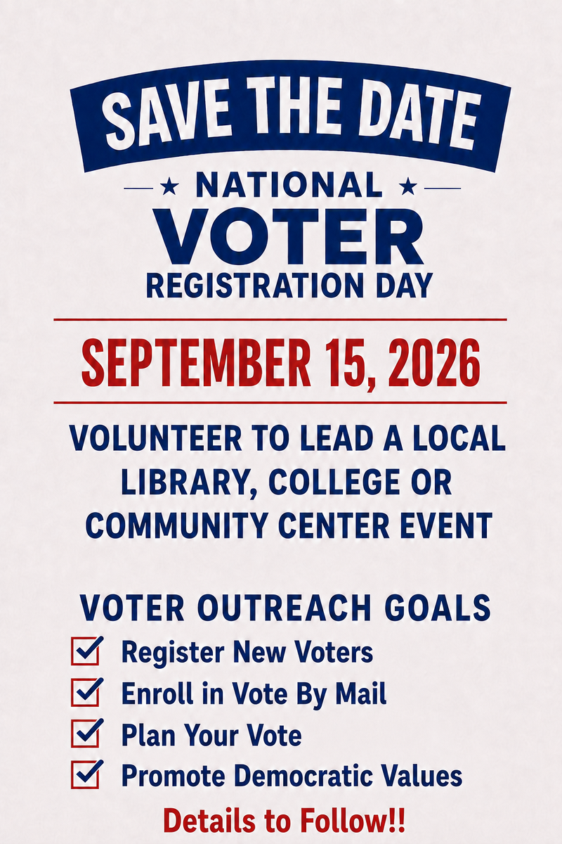 National Voter Registration Day 9/15/26