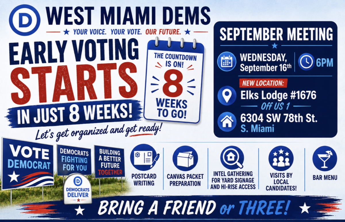 West Miami Dems Night of Action - September 16 @ 6PM
