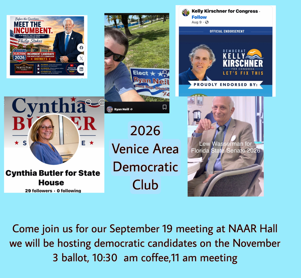 VENICE DEMOCRATIC CLUB MONTHLY MEETING -INPERSON and on ZOOM