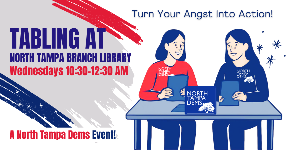 Tabling at North Tampa Branch Library on Wednesday Morning
