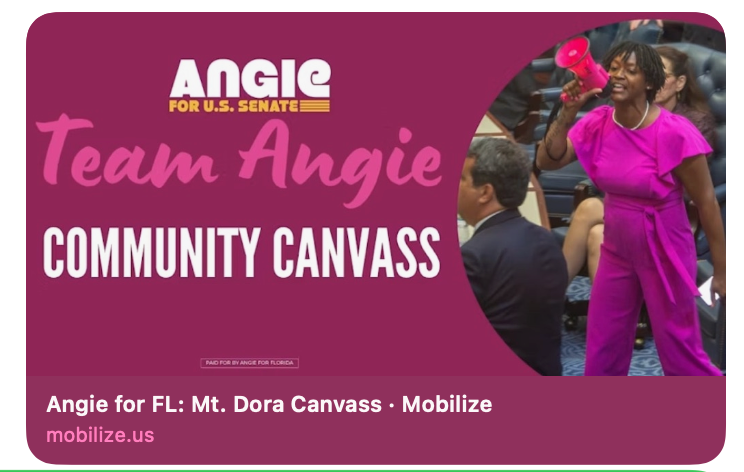 ANGIE FOR FL. - MT. DORA CANVASS