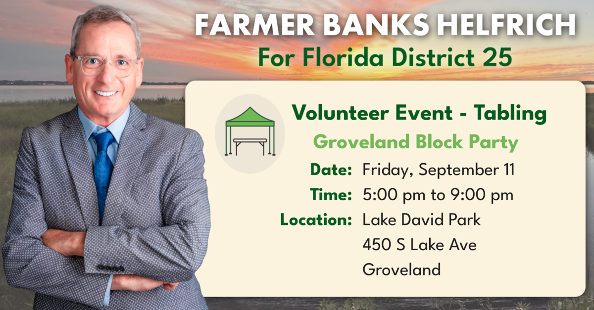 Tabling Volunteer Opportunity - Groveland Block Party