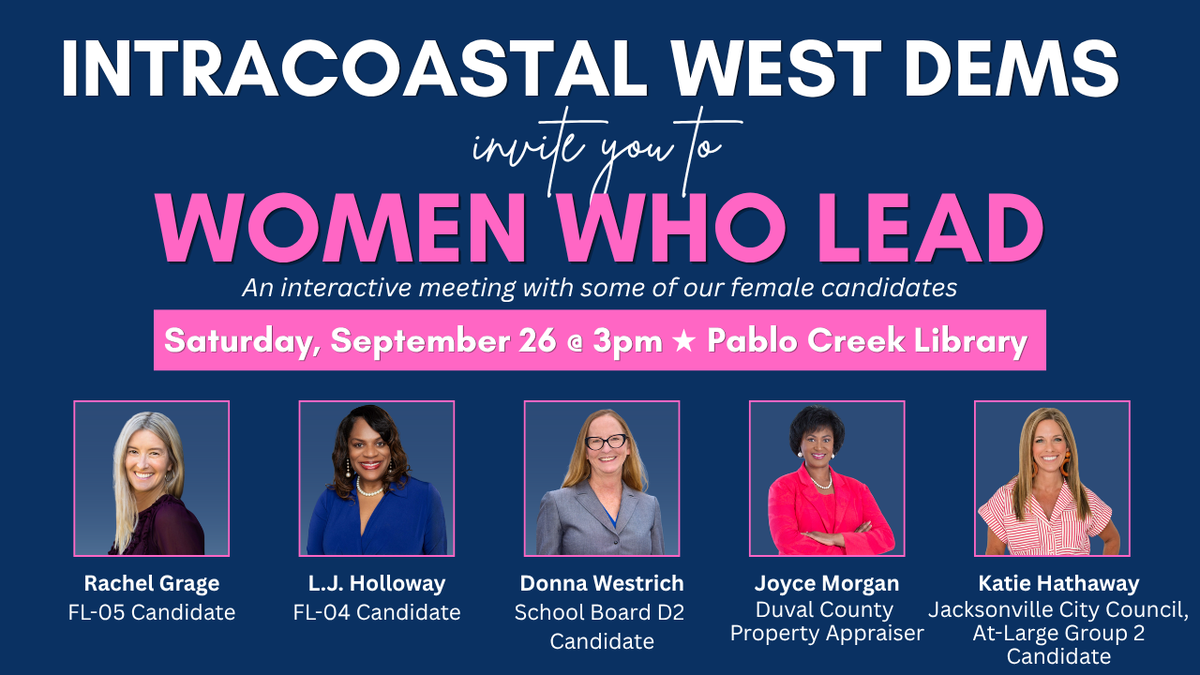 Intracoastal West Dems September Meeting: Women Who Lead