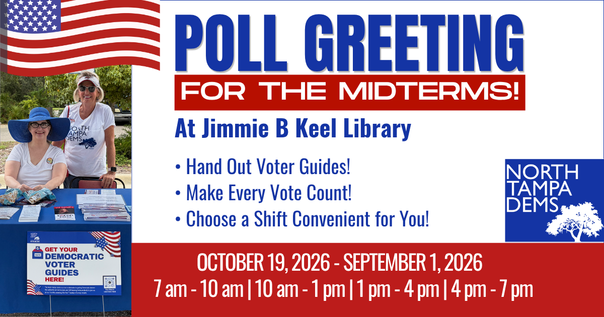 Poll Greeting at Jimmie B Keel During Early Voting