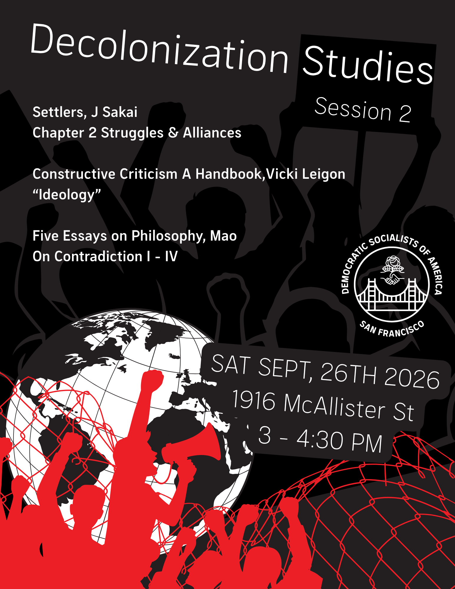 Decolonization Studies flyer, advertising three texts focused on decolonization