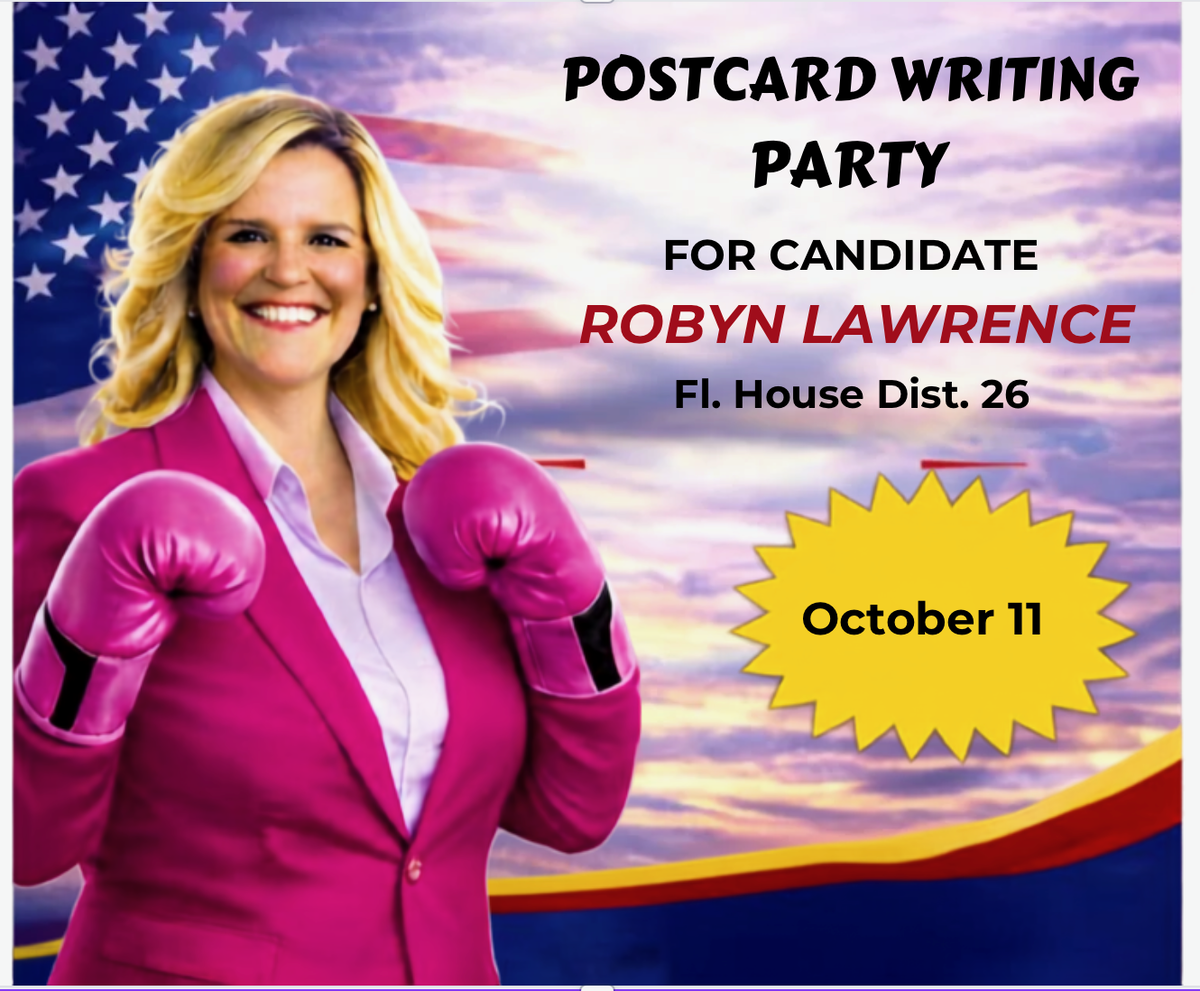 POSTCARD WRITING PARTY FOR ROBYN LAWENCE