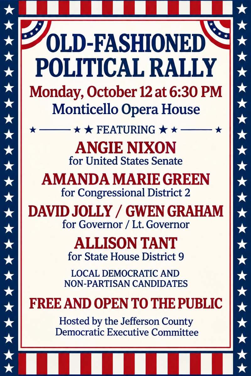 Taylor Dems @ Monticello Political Rally w/ Nixon, Jolly, & Green