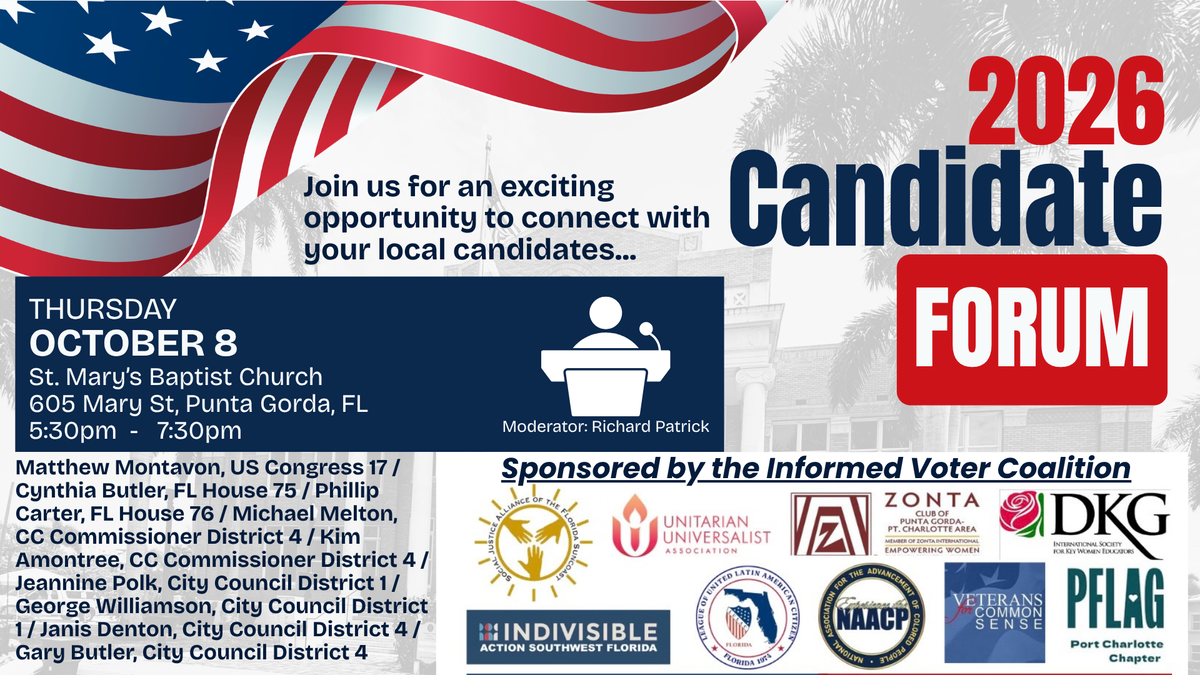 Candidate Forum October 8 Sponsored by Informed Voter Coalition