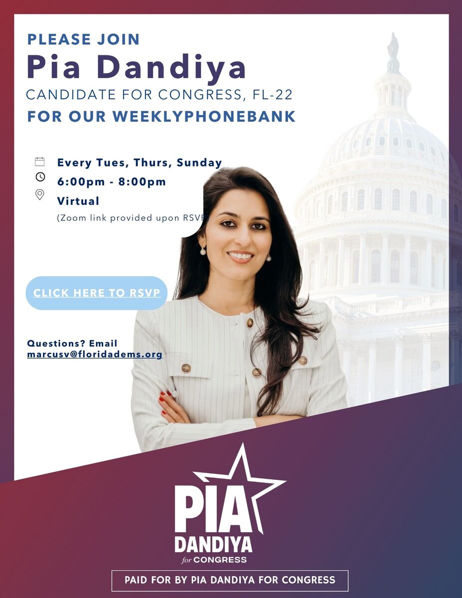 Phonebank for Pia Dandiya US House!