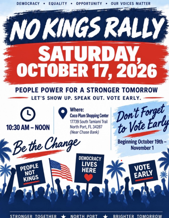 NO KINGS RALLY in NORTH PORT - Midterm Election - VOTE EARLY