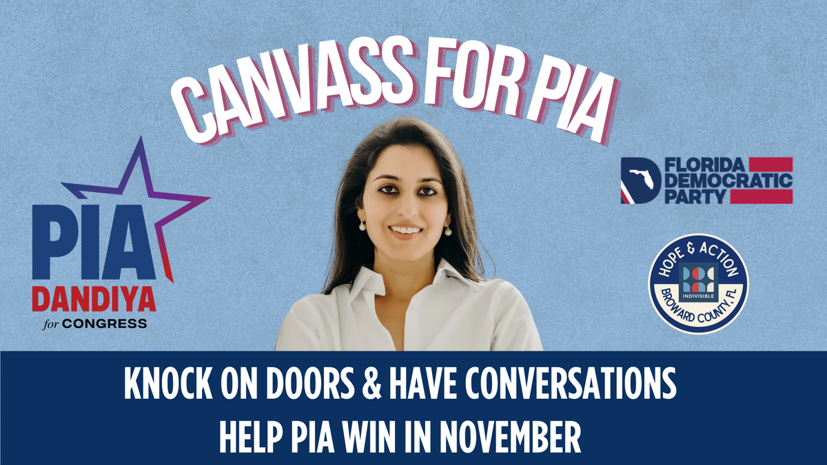 Canvass with Pia and Hope and Action in Coral Springs