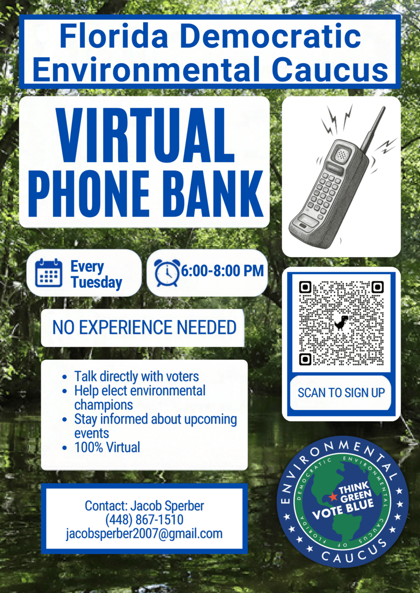 Florida Democratic Environmental Caucus weekly phone bank
