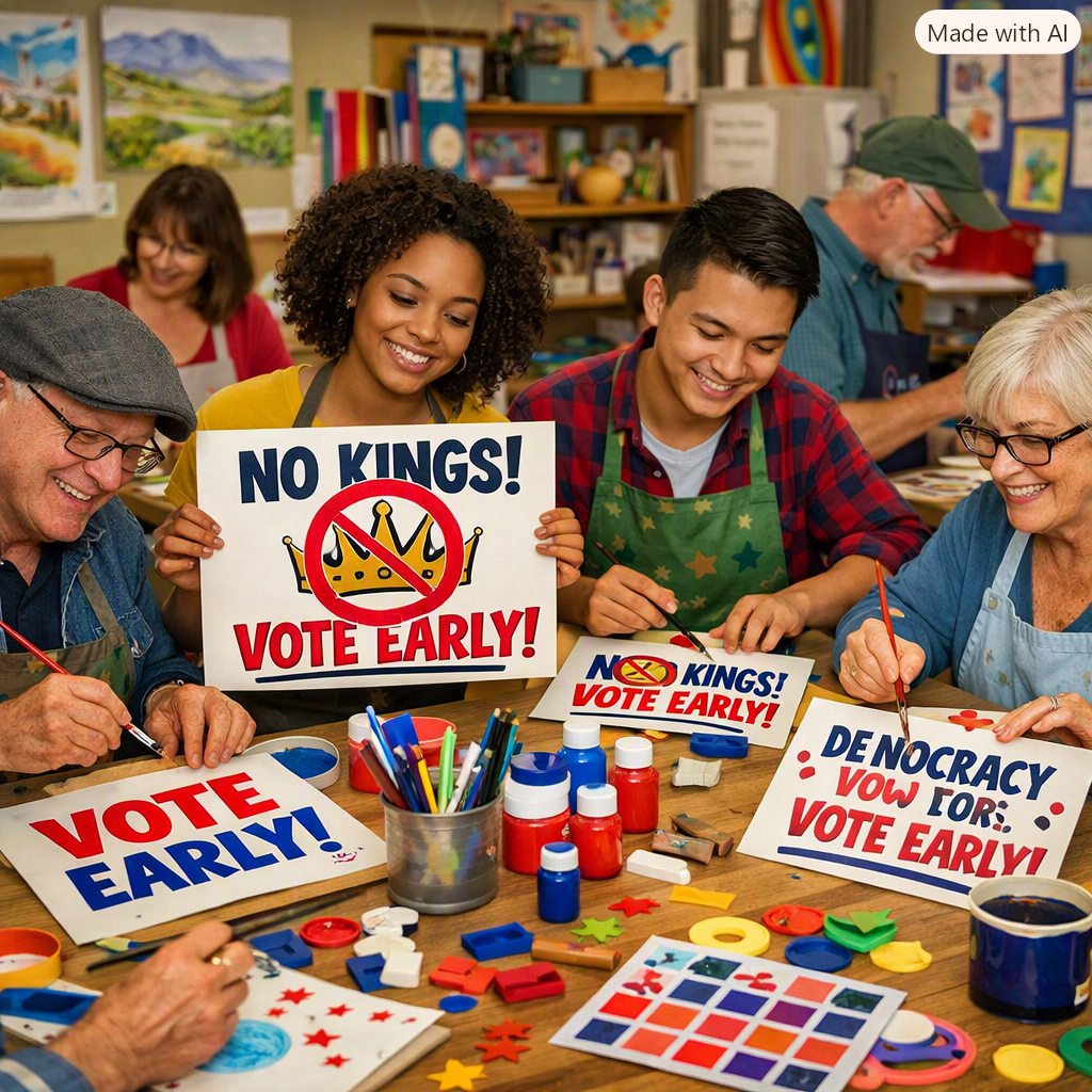 Make Your Own No Kings Vote Early Signs