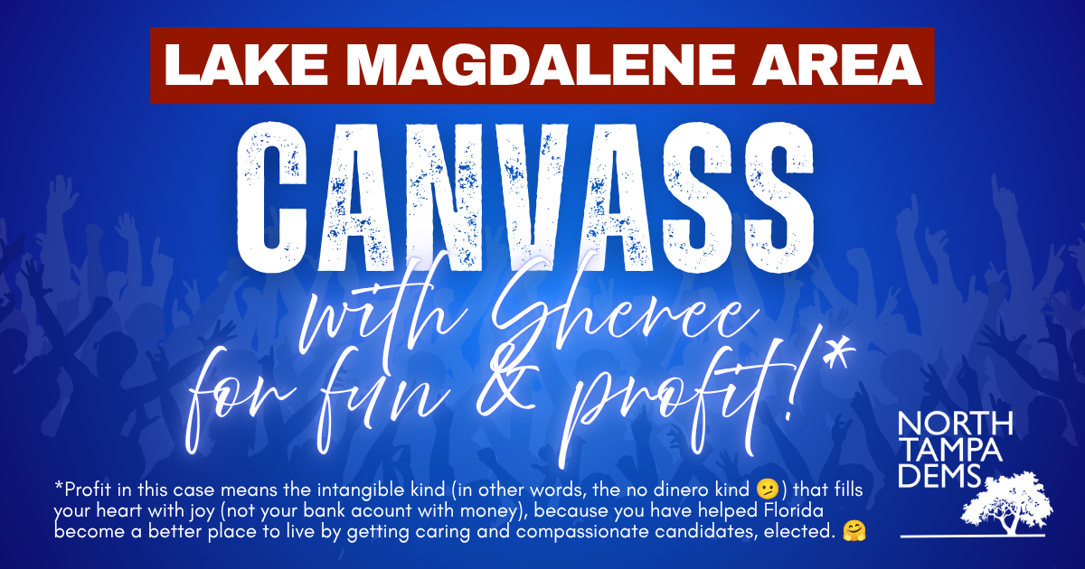 Canvass in Lake Magdalene with Sheree for fun & profit!