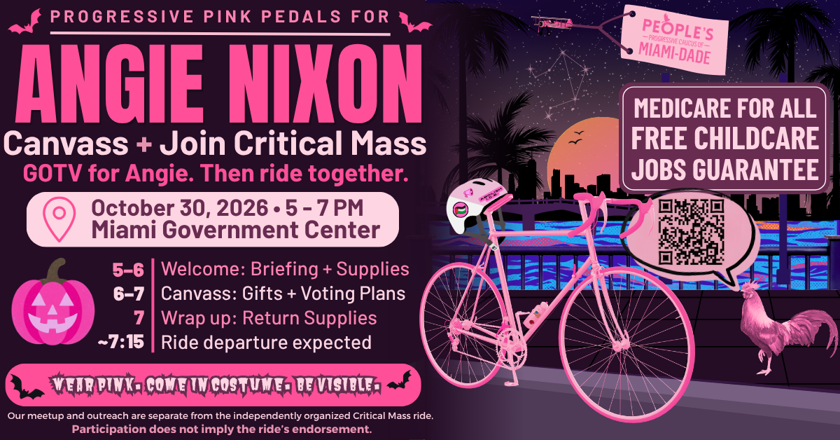 Pink Pedals for Angie Nixon: Crowd Canvass + Critical Mass