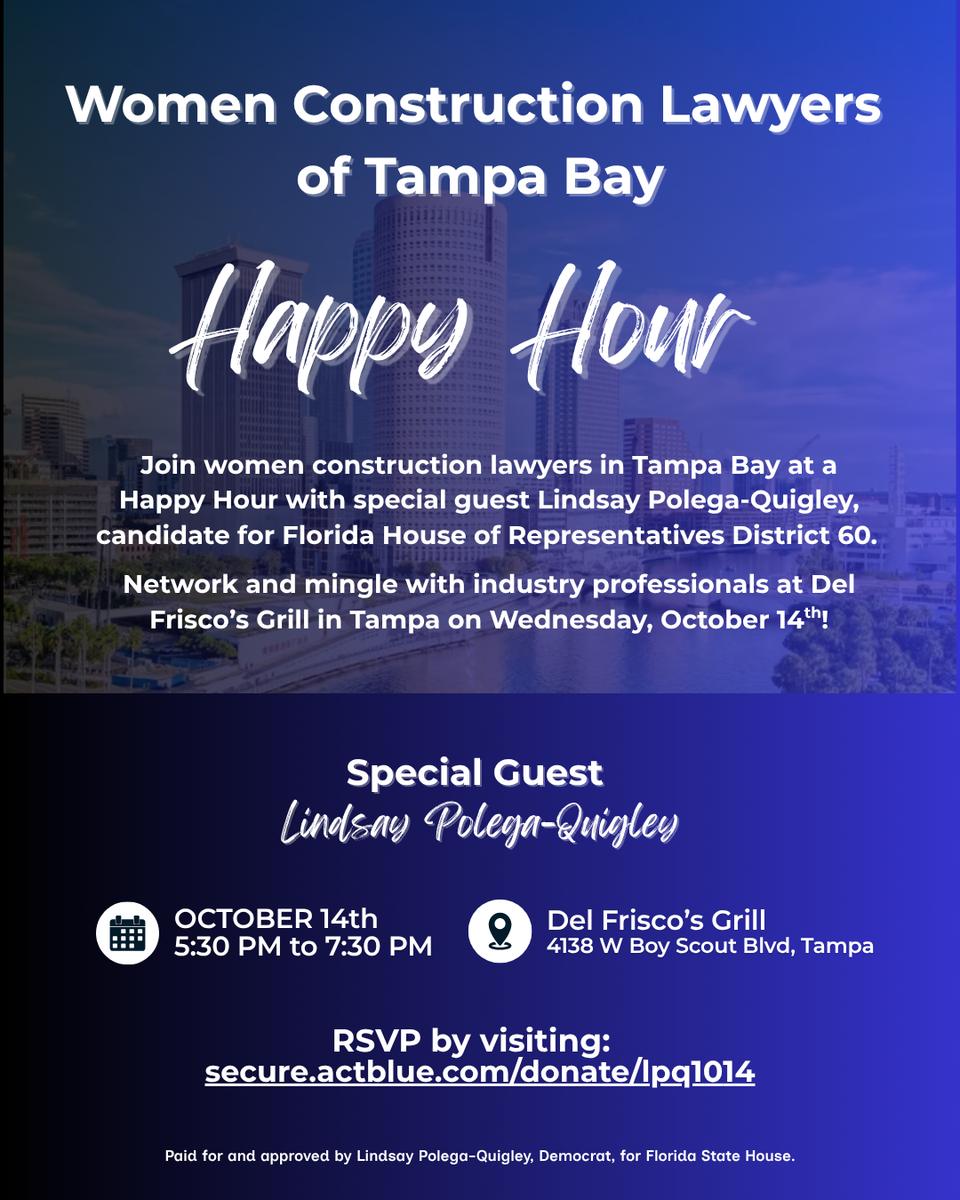 Happy Hour Mix & Mingle with Women Construction Lawyers of Tampa