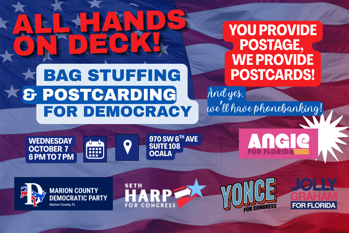 All Hands On Deck Postcarding  & Bag Stuffing for Democracy
