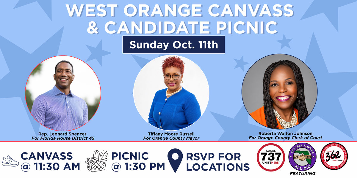WEST ORANGE CANVASS  & CANDIDATE PICNIC