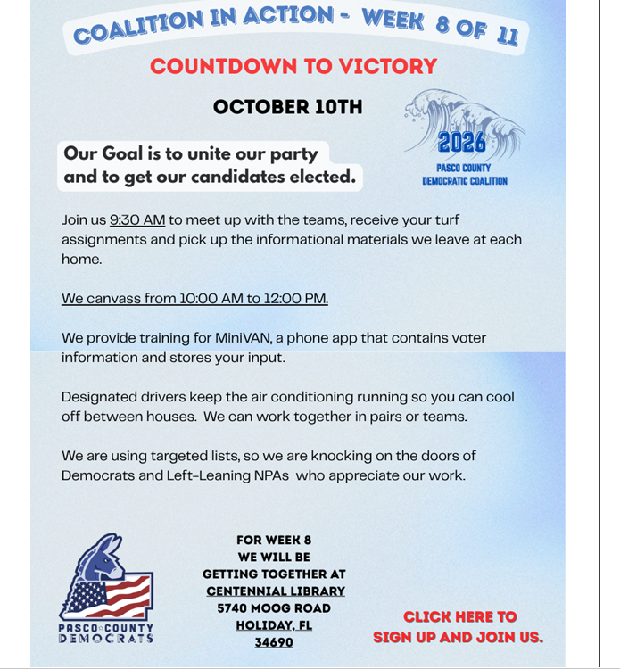 Pasco Democratic Coalition Canvassing